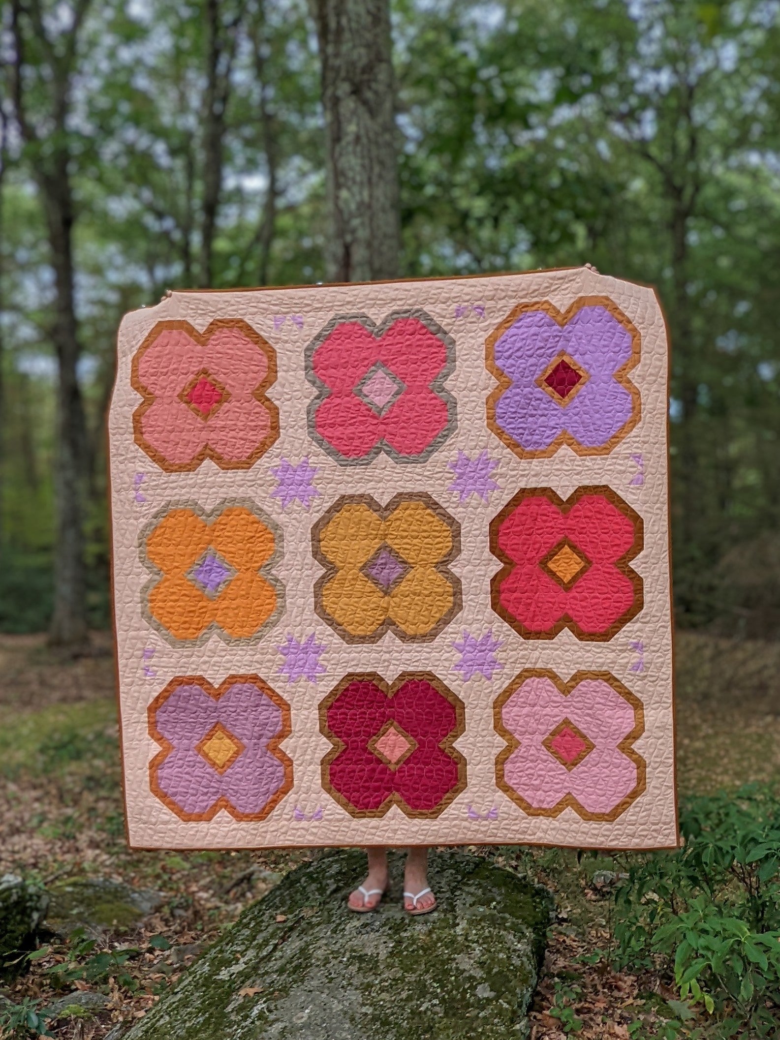 FALL BLOOMING: RK Kona Cotton Solids version – Satomi Quilts