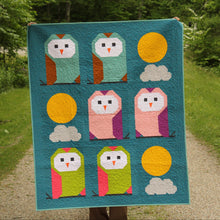 Load image into Gallery viewer, Ghost Owl - Kona Cotton version - Crib Quilt Kit