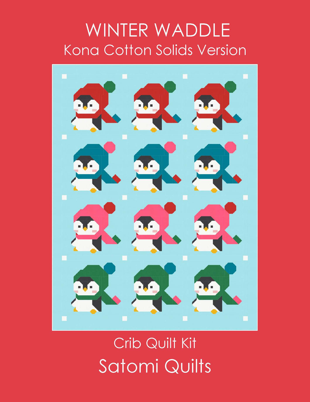 Winter Waddle - Crib Quilt Kit - Kona Cotton version