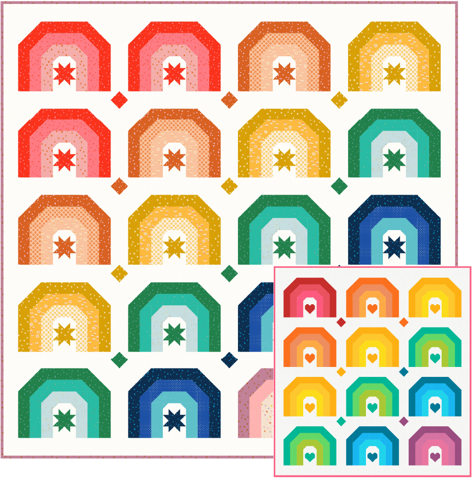 OMBRE RAINBOWS_digital quilt pattern