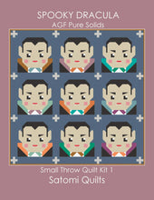 Load image into Gallery viewer, Spooky Dracula - Small Throw Quilt Kit - AGF Pure Solids 1
