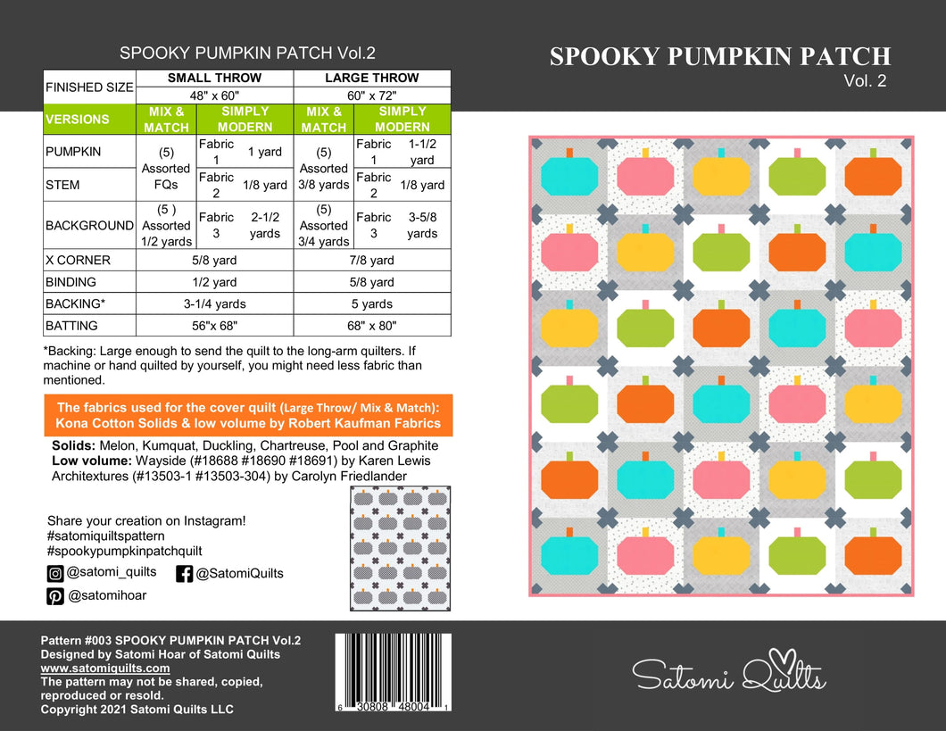 SPOOKY PUMPKIN PATCH Vol.2 _ paper quilt pattern