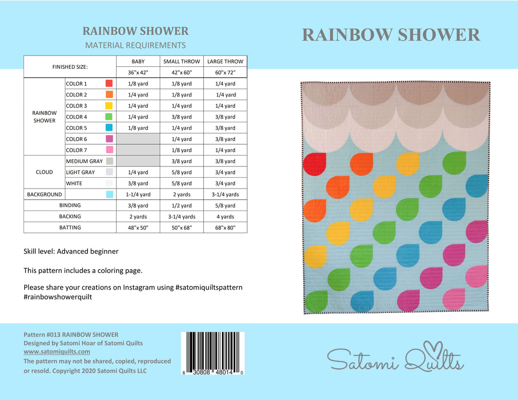 RAINBOW SHOWER _ paper quilt pattern