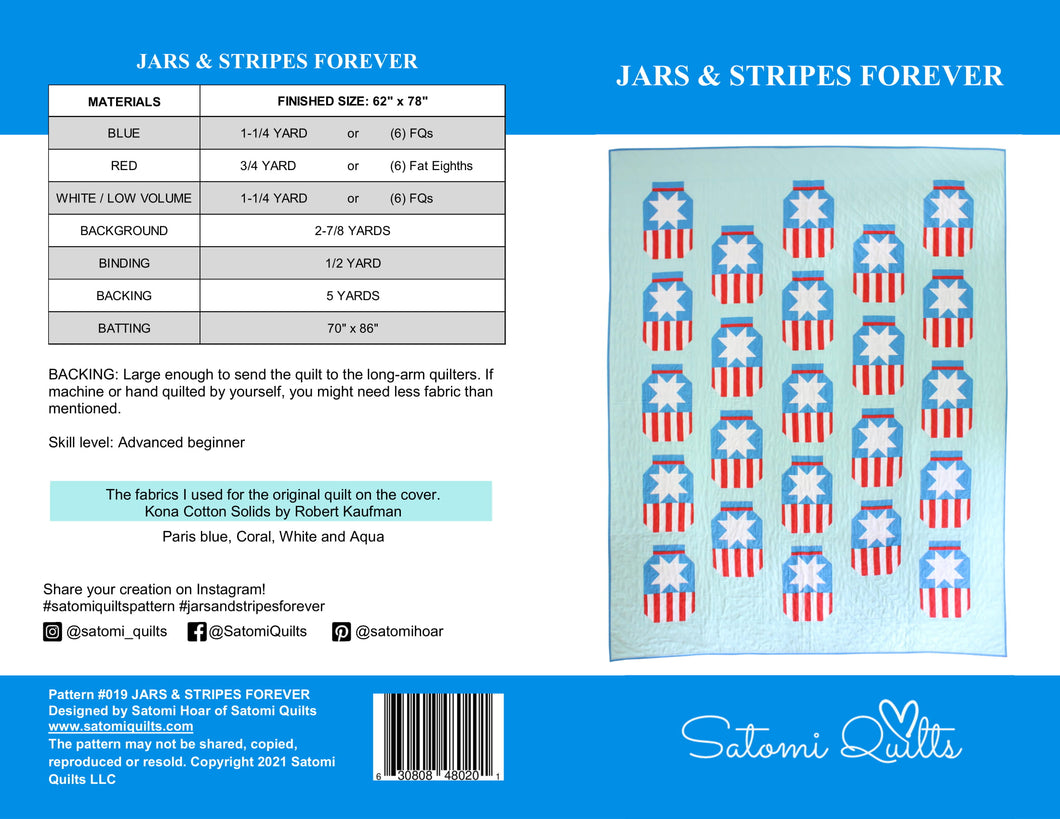JARS & STRIPES FOREVER _ paper quilt pattern