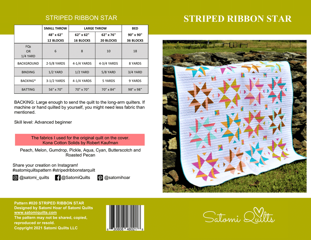 STRIPED RIBBON STAR _  paper quilt pattern