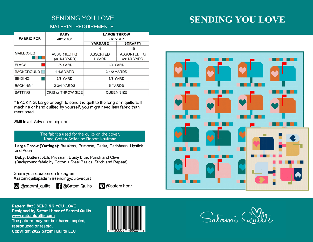 SENDING YOU LOVE _  paper quilt pattern