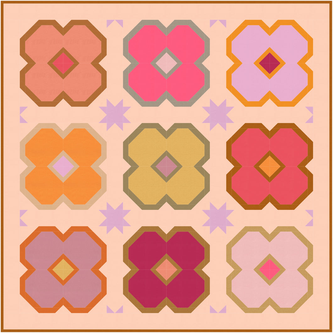 FALL BLOOMING _  digital quilt pattern