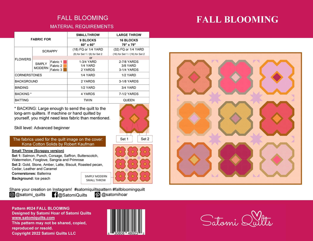 FALL BLOOMING _  paper quilt pattern